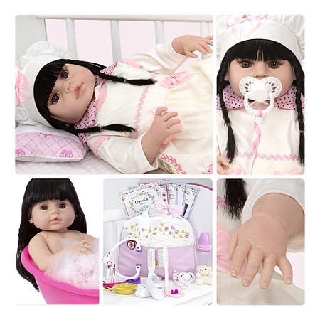 Boneca Bebe Reborn Realista Corpo Vinil Siliconado Enxoval