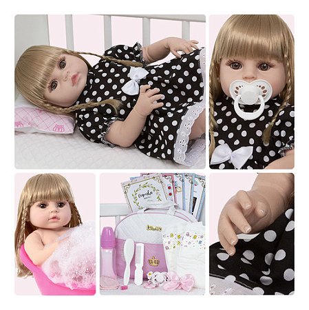 Boneca Reborn Realista Menina Loira 20 Itens Pode Dar Banho