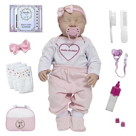 Boneca Reborn Menina Realista Sonho De Amor Enxoval Completo