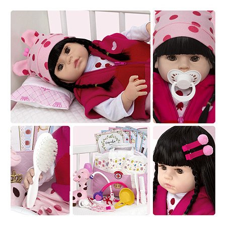 Boneca Reborn Recem Nascida Silicone Girafinha Enxoval Luxo