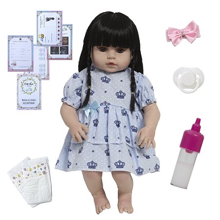 Boneca Tipo Reborn Articulado 100% Vinil Pode Dar Banho
