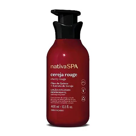 Loção Aveludada Desodorante Corporal Nativa SPA Cereja Rouge 400ml