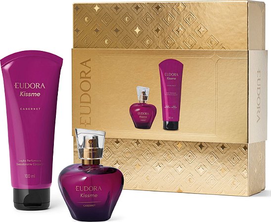 Kit Presente Kiss Me Cabernet (Colônia 50ml + Loção Perfumada Corporal 100ml)
