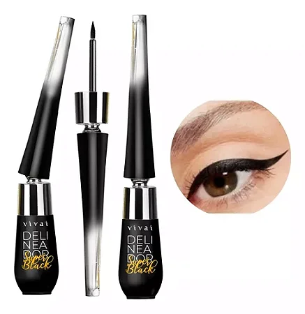 Delineador Líquido Inclinável Super Black - Vivai 6g