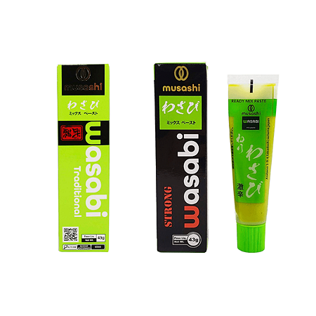 Wasabi Musashi 43g Tradicional ou Strong – Pasta de Wasabi para Sushi e Sashimi