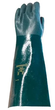 Luva Pvc Palma Áspera Verde Com Forro Handschuhe CA 1170 70cm