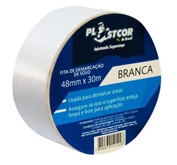 Fita Para Demarcação de Solo e Vidro Plastcor Branca 48MM x 30MTS
