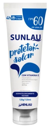 Protetor Solar FPS 60 Com Vitamina E 120g - Sunlau