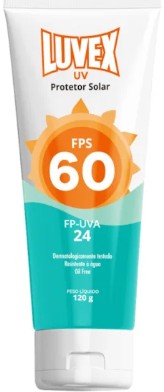 Protetor Solar FPS 60 FP-UVA 24 120ml Bisnaga LUVEX