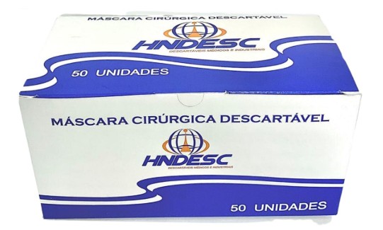 Máscara Cirurgica Descartável Tripla C/Elástico C/50un - HNDESC