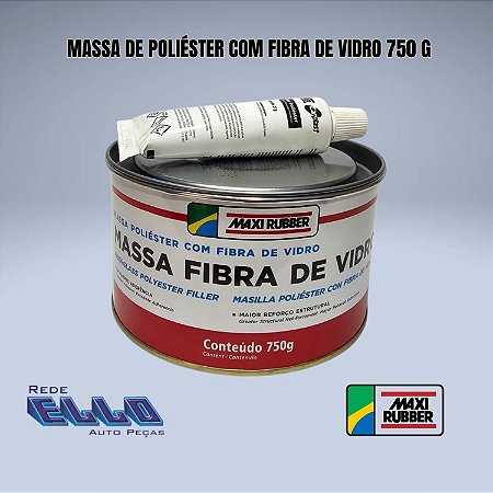 Massa de Poliéster com Fibra de Vidro Maxi Rubber 750 g