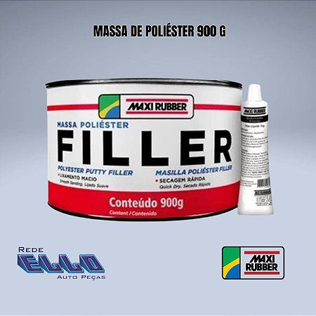 Massa de Poliéster Filler Maxi Rubber 900 g