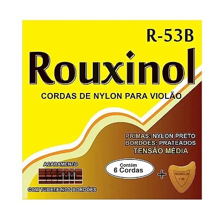 Encordoamento Rouxinol Violão Nylon R-53B (Prateada)