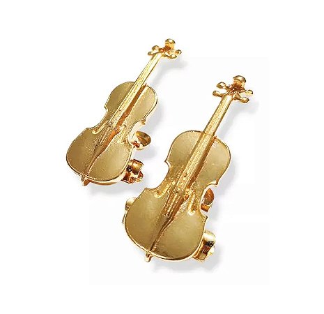 Prendedor de Hinário / Partituras Violino Par - Flash de Ouro