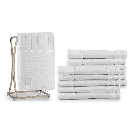 Kit 6 Toalha Lavabo Rosto Bordar Artesanato Mão 100% Algodão