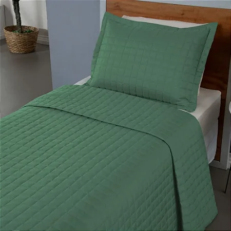 Kit Colcha Solteiro Matelada Percal 300 Fios Lisa 2 Peças
