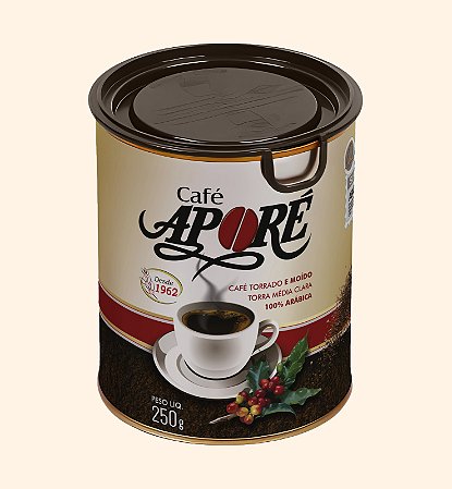CAFÉ TORRADO E MOIDO APORÉ 250G EMBALADO LATA SUPERIOR