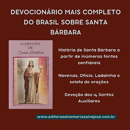 O DEVOTO DE SANTA BÁRBARA - com frete grátis - Mais completo do Brasil - frete grátis