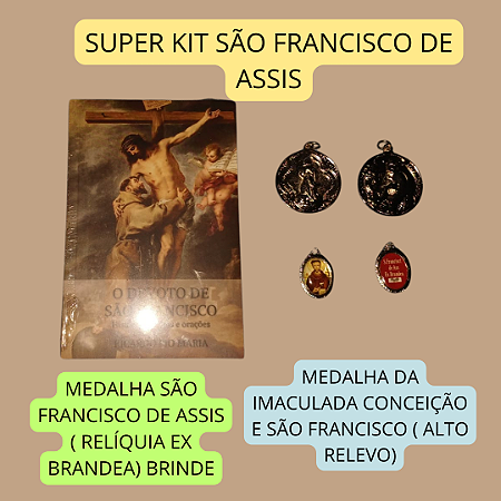 SUPER KIT SÃO FRANCISCO DE ASSIS - Devocionário + 2 medalhas