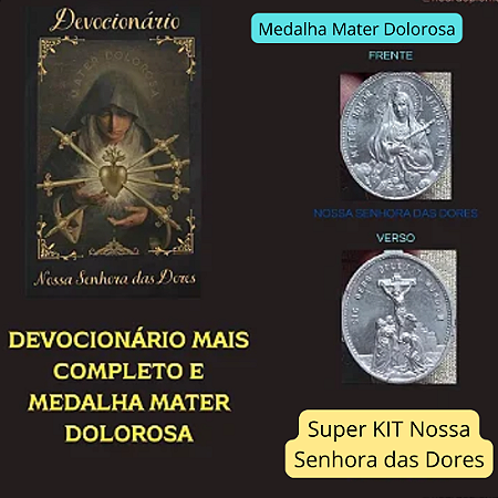 DEVOCIONÁRIO DE NOSSA SENHORA DAS DORES - O mais completo do Brasil com frete grátis + MEDALHA DE NOSSA SENHORA DAS DORES