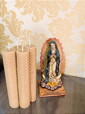 Kit 4 velas de cera 100% de abelha - 20cm (modelo mini-Círio)