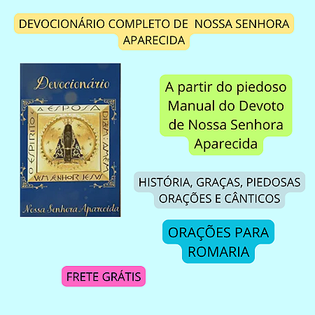 DEVOCIONÁRIO COMPLETO DE NOSSA SENHORA APARECIDA com frete grátis