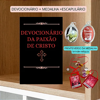 SUPER KIT DA PAIXÃO - DEVOCIONÁRIO + MEDALHA + ESCAPULÁRIO VERMELHO   Envio a partir de 01/08