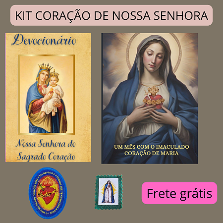 SUPER KIT CORAÇÃO DE NOSSA SENHORA - 2 LIVROS + DETENTE DO IMACULADO CORAÇÃO + ESCAPULARÍO VERDE E FRETE GRÁTIS