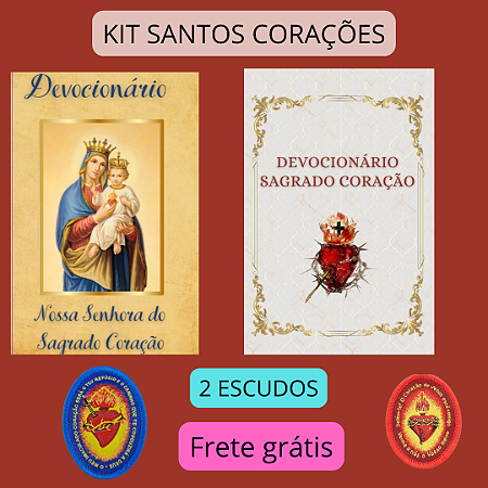 SUPER KIT SANTOS CORAÇÕES - 2 ESCUDOS E 2 DEVOCIONÁRIOS COMPLETOS