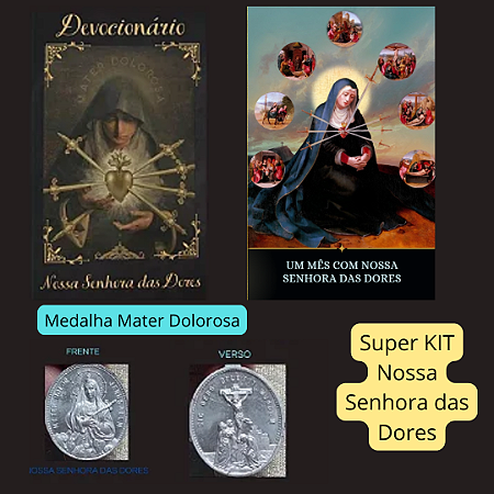 SUPER KIT NOSSA SENHORA DAS DORES. 2 livros e Medalha Mater Dolorosa...