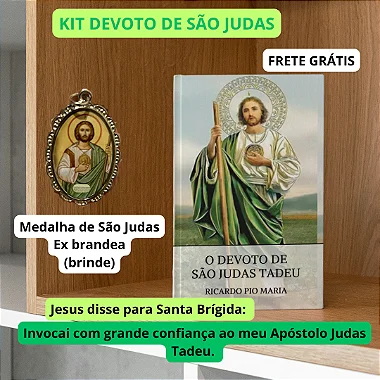 DEVOCIONÁRIO COMPLETO MAIS MEDALHA DE SÃO JUDAS com relíquia ex brandea(brinde)  FRETE GRÁTIS