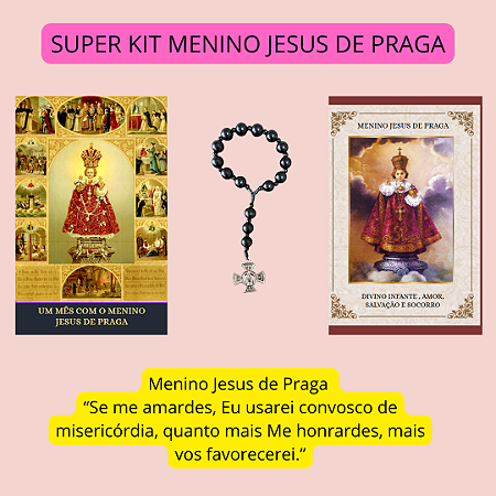 SUPER KIT MENINO JESUS DE PRAGA - 2 LIVROS + COROINHA + FRETE GRATIS - Envio a partir de 10/0