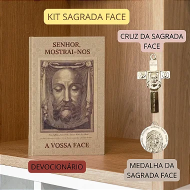KIT SAGRADA FACE: DEVOCIONÁRIO+ MEDALHA + CRUZ DA Sagrada Face FRETE GRÁTIS