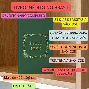 SALVE JOSÉ - O DEVOCIONÁRIO COMPLETO DE SÃO JOSÉ - pocket/capa dura e frete grátis