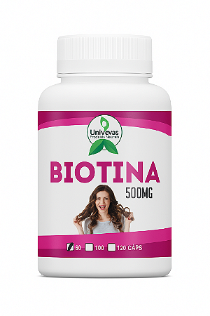 Biotina 500 mg — Uni Ervas | 60 cápsulas
