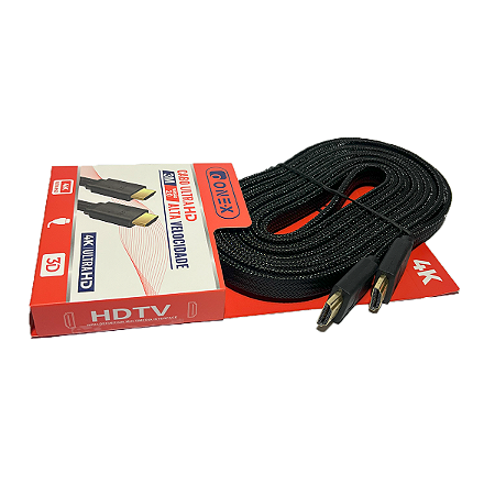Cabo HDMI 2.0 4k com 3 Metros para Tv, Video Game e Pc