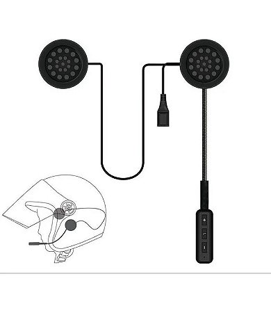 Fone Ouvido Capacete Moto sem Fio Bluetooth Hi-Fi Viva voz Gps Musicas