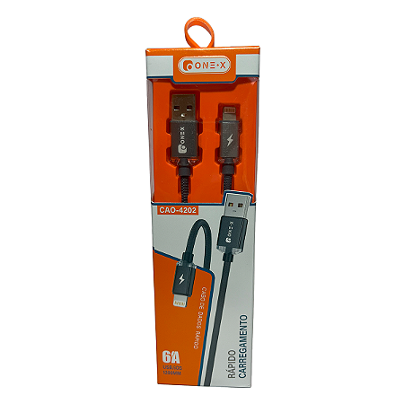 Cabo Carregador Lightning 6a - Cinza