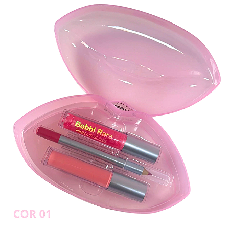 Kit Lábios 3 em 1 - Gloss, Batom e Lápis - Bobbi Rara