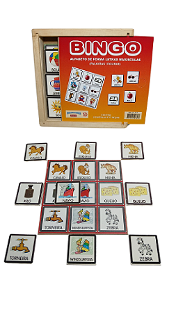 BINGO ALFABETO DE FORMA LETRAS MAIÚSCULAS PALAVRAS E FIGURAS