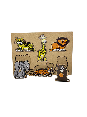 QUEBRA CABEÇA ANIMAIS SELVAGENS COM PINOS