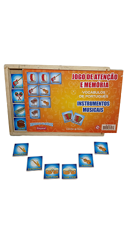 JOGO DE ATENÇÃO E MEMÓRIA VOCÁBULOS PORTUGUÊS INSTRUMENTOS MUSICAIS