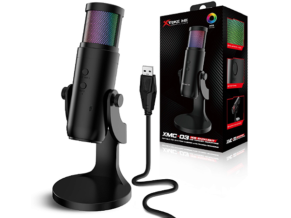 Microfone Gamer Xtrike XMC-03 - RGB, Som Cristalino e Plug & Play!