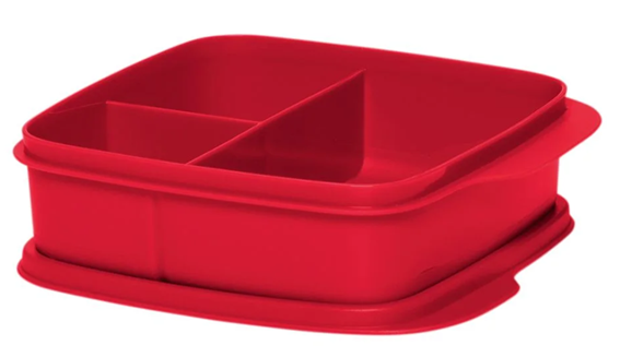 Tupperware Basic Line com Divisórias 550ml Vermelha