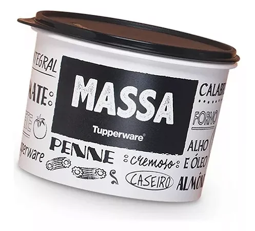 Tupper Caixa De Massa Preto e Branco 2,4 Litros