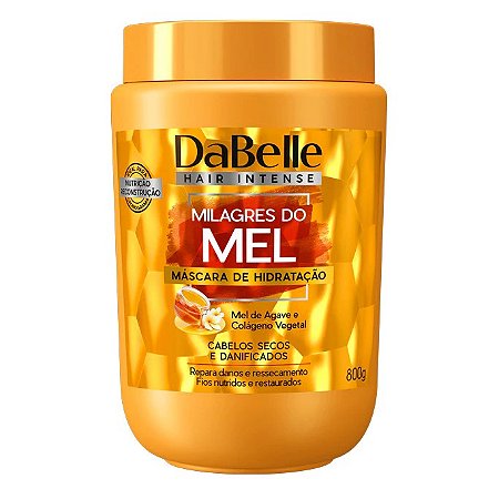 Dabelle Máscara Milagres do Mel Tratamento Creme Hidratação Cabelos Ressecados e Danificados 800g