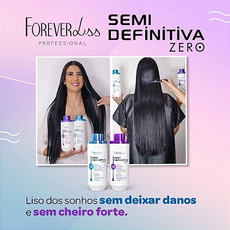 Kit Escova Semi Definitiva Zero 2x1Litro Forever Liss Professional