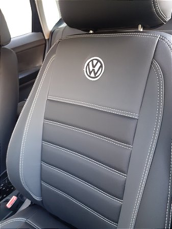 Capa de Banco Polo em couro automotivo courvin  preto grafite personalizado