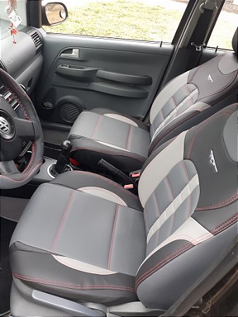 Capa de banco SpaceFox Fox Grafite Cinza couro Automotivo