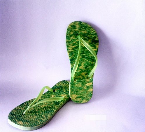 CHINELO MARMORIZADO - VERDE E AMARELO